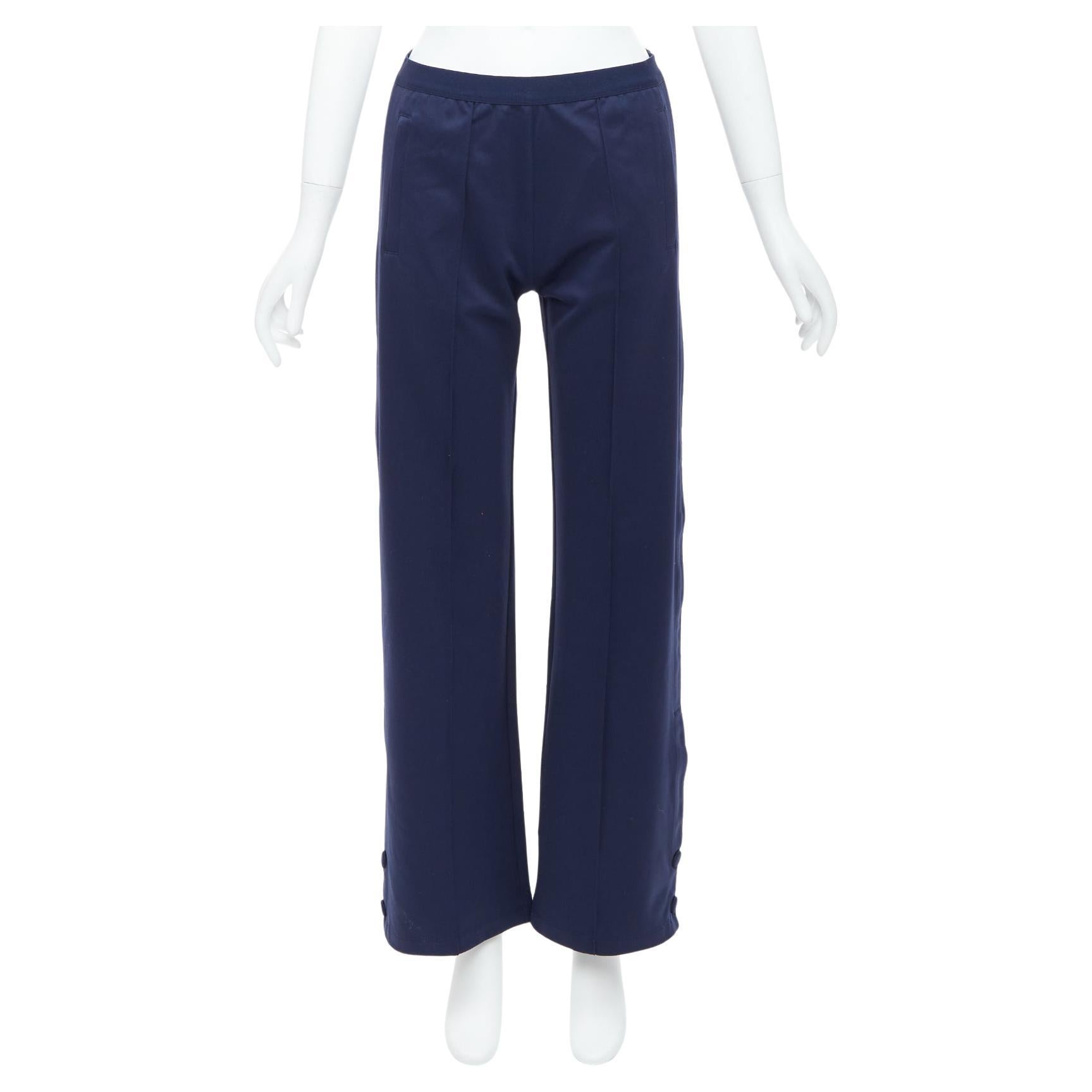 TORY BURCH SPORT navy burgundy trim wide cropped pants S For Sale