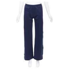 TORY BURCH SPORT navy burgundy trim wide cropped pants S