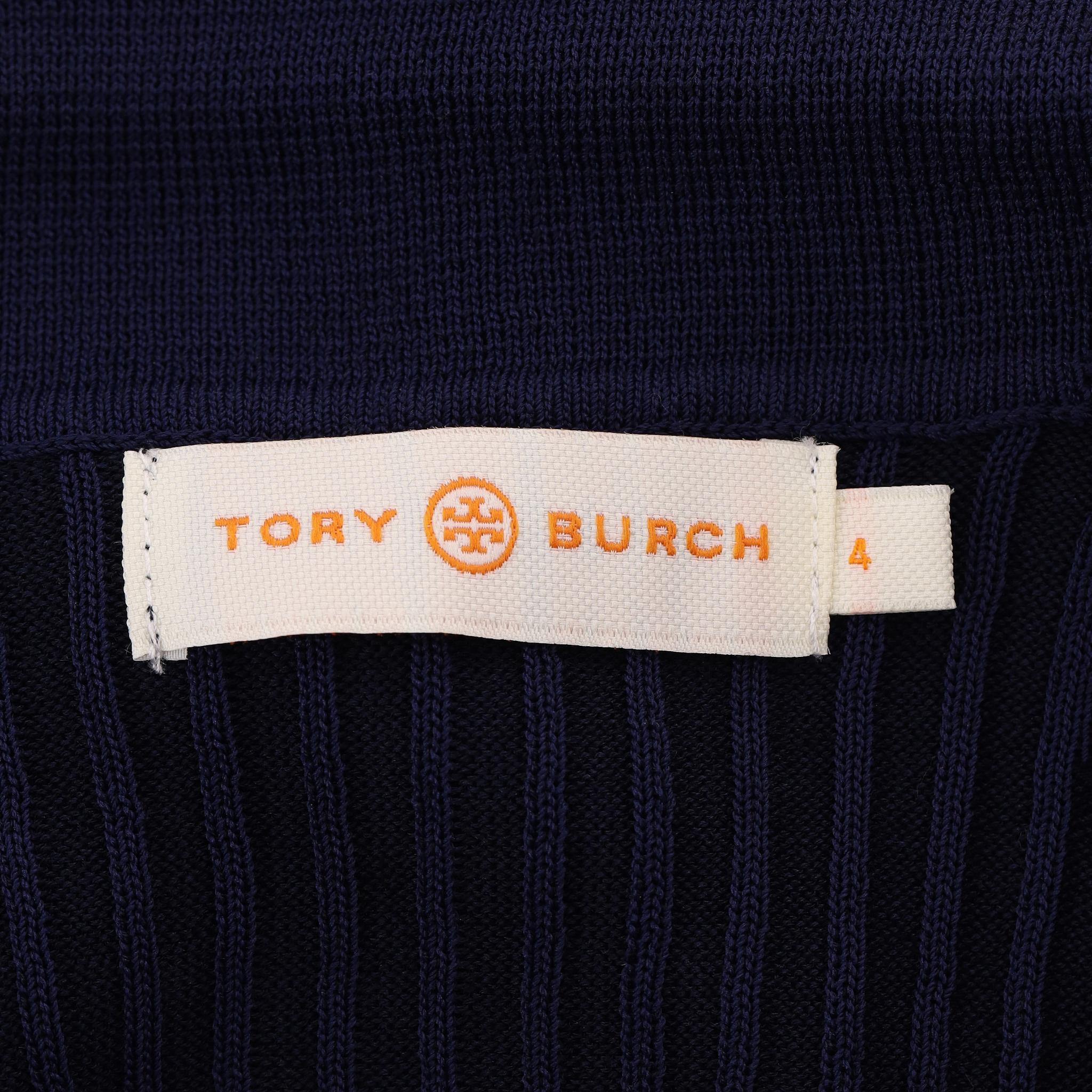 Tory Burch - Polo côtelé en soie mélangée Stitch by Stitch en vente 1