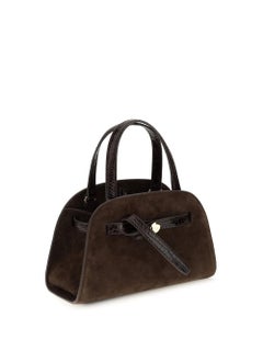 Tory Burch Suede Shoulder Bag — Brown