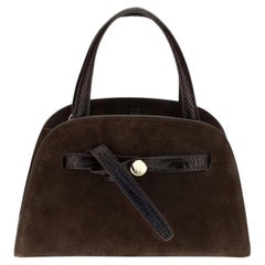 Tory Burch Suede Shoulder Bag — Brown