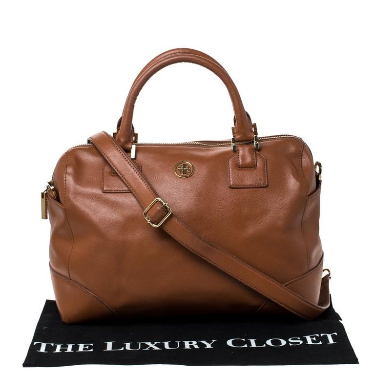 Tory Burch Tan Leather Boston Bag For Sale at 1stDibs | tory burch ...