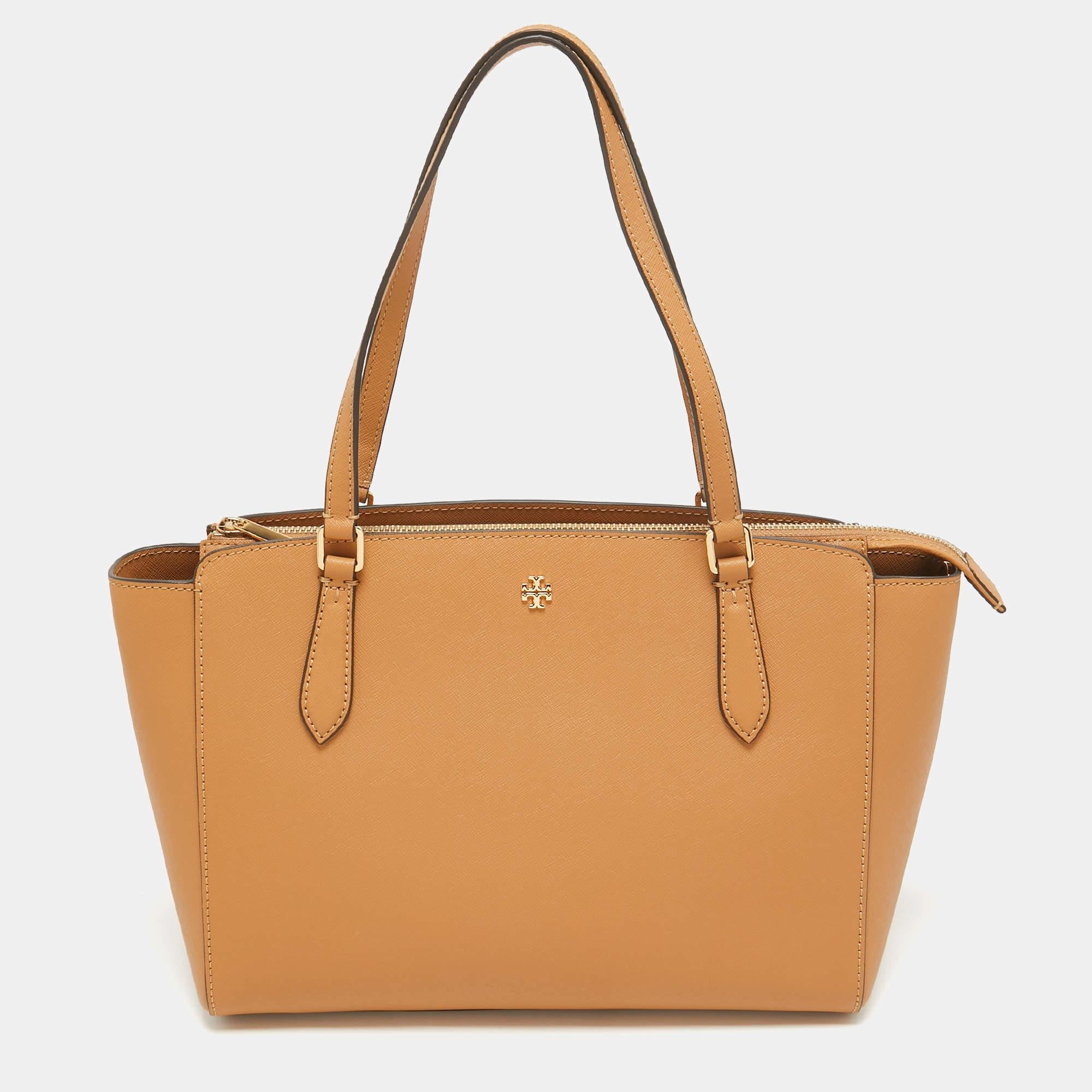 Tory Burch Tan Leather Emerson Tote In Excellent Condition In Dubai, Al Qouz 2