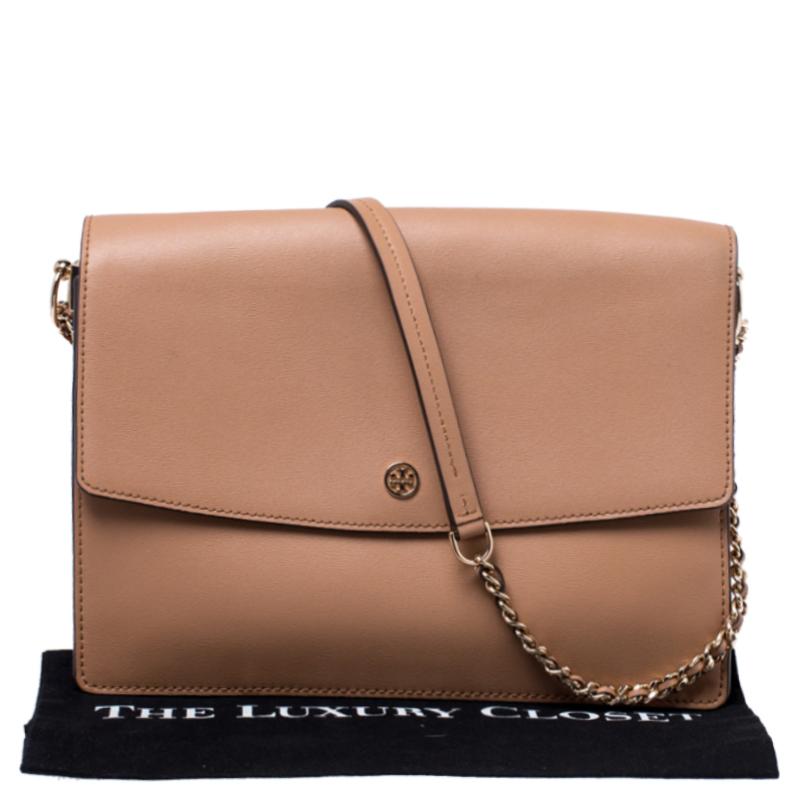 Tory Burch Tan Leather Flap Shoulder Bag 4