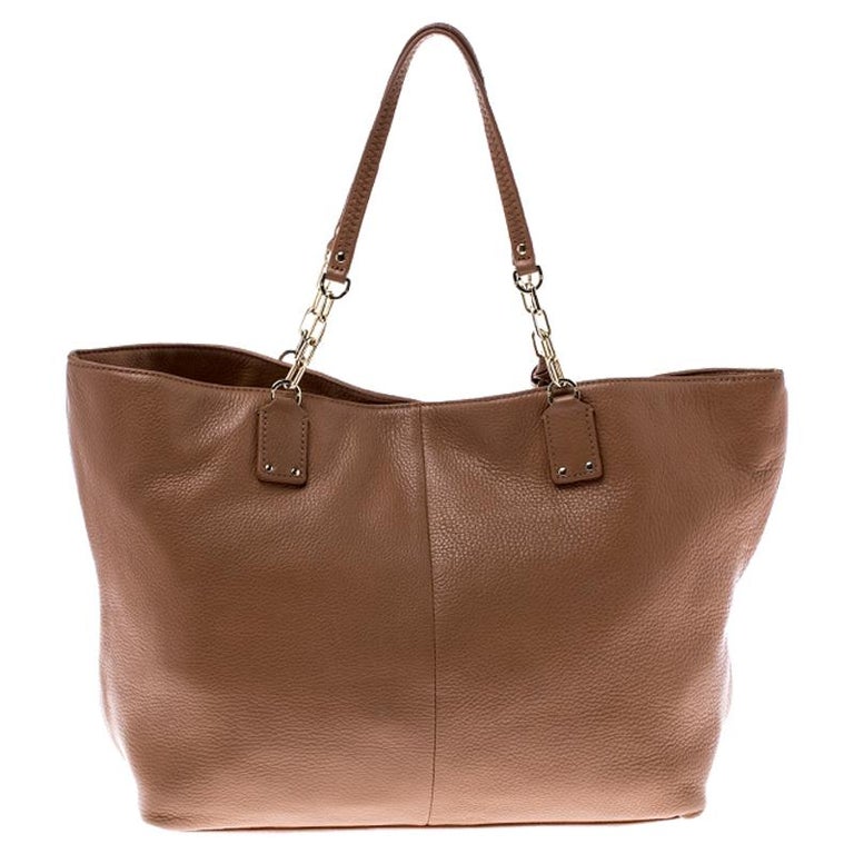 Tory Burch Tan Leather Shopper Tote For Sale at 1stdibs