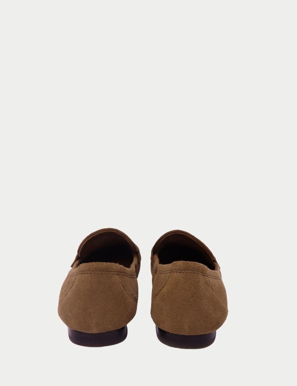 Tory Burch Mocasines de ante tostado con detalle de logotipo dorado - UE 37 Marrón en venta