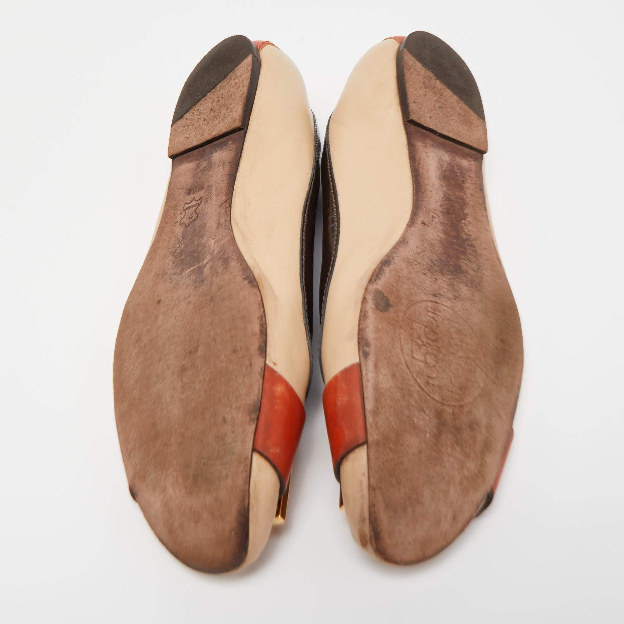 Tory Burch Tricolor Leather Ballet Flats Size 40.5 For Sale 1