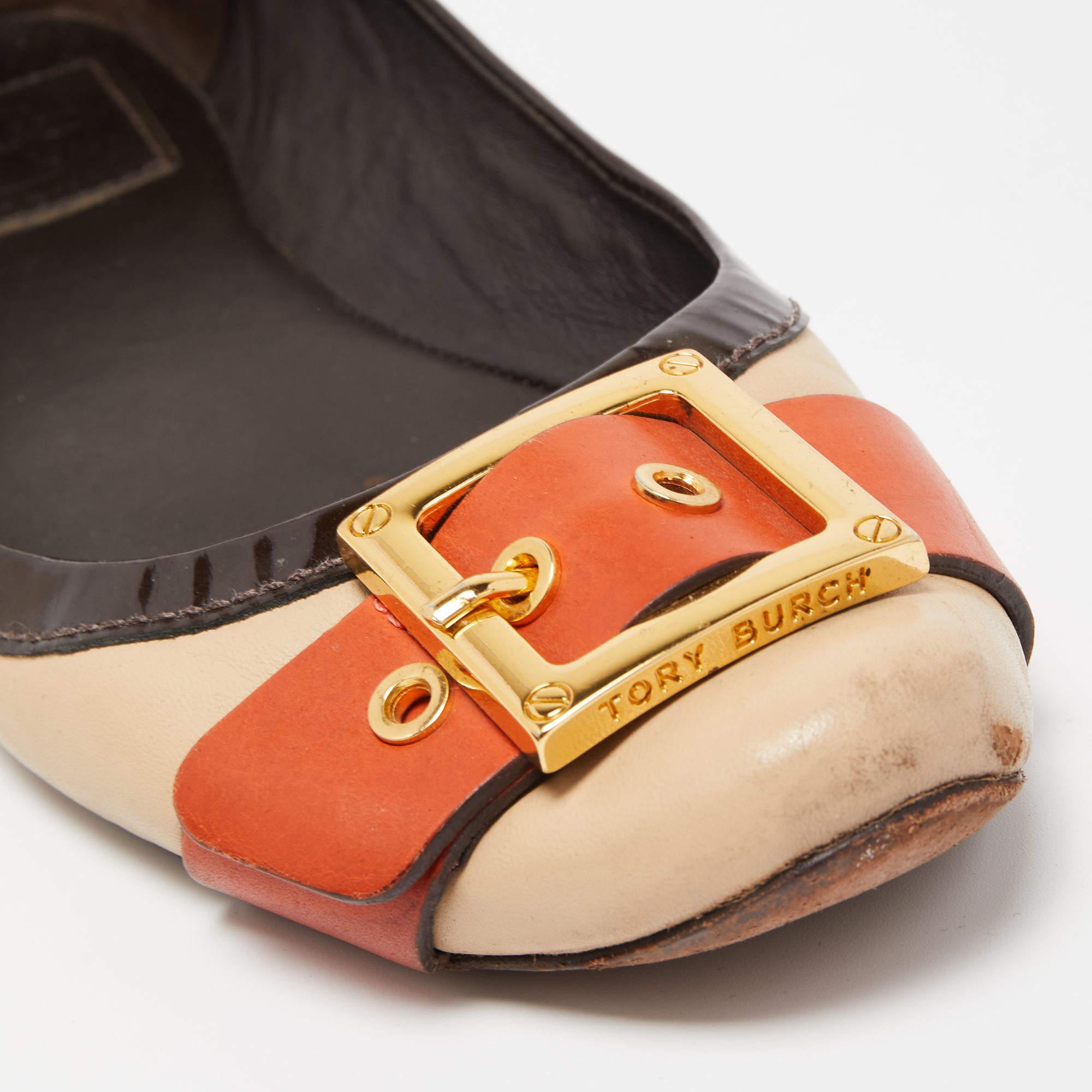 Tory Burch Tricolor Leather Ballet Flats Size 40.5 For Sale 2