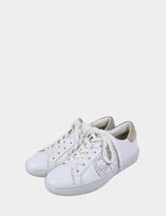 Tory Burch White Leather Logo Sneakers - EU 36.5