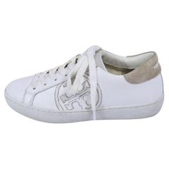 Tory Burch White Leather Logo Sneakers - EU 36.5