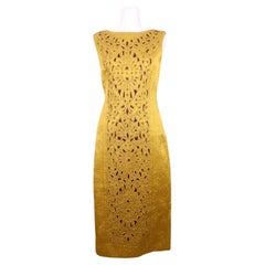 Tory Burch - Vestito midi in maglia giallo tagliato - EU 36