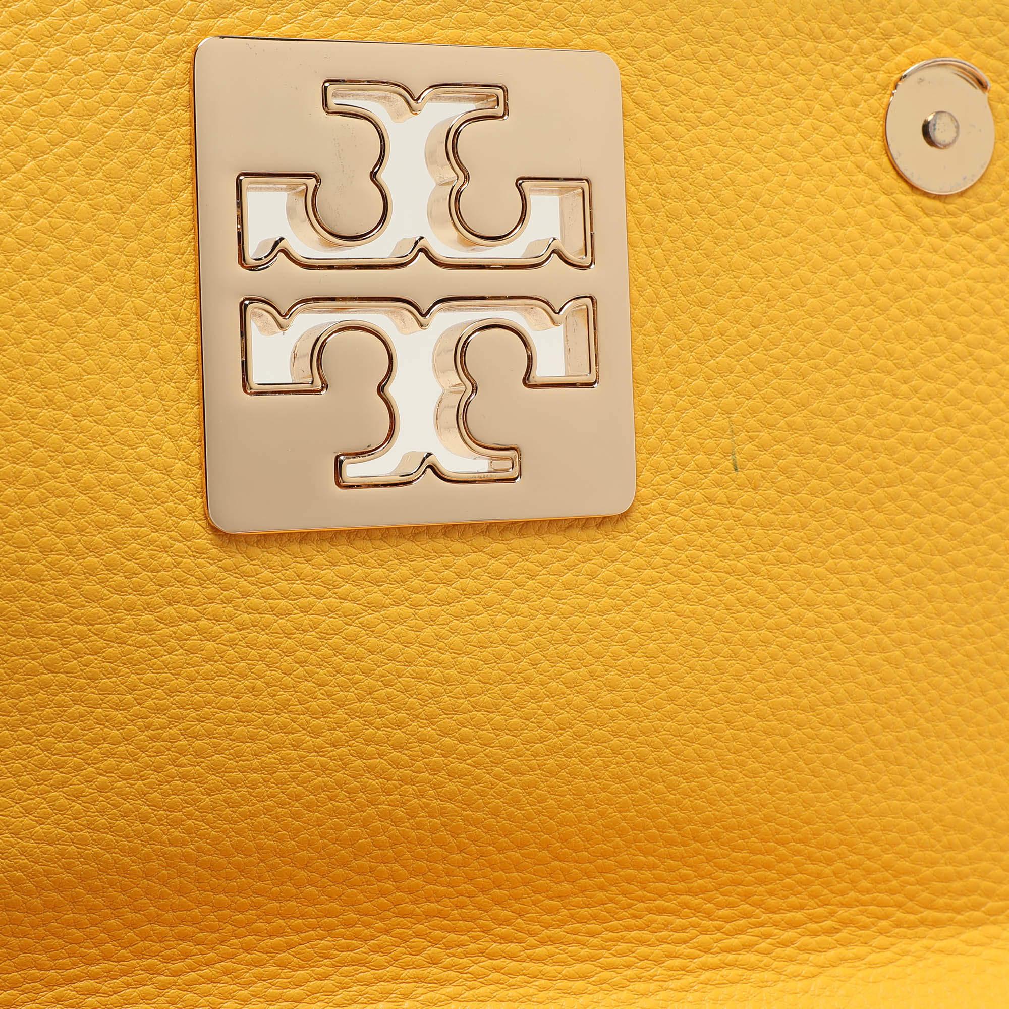 Tory Burch Yellow Leather Britten Shoulder Bag 4
