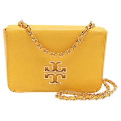 Tory Burch Yellow Leather Britten Shoulder Bag