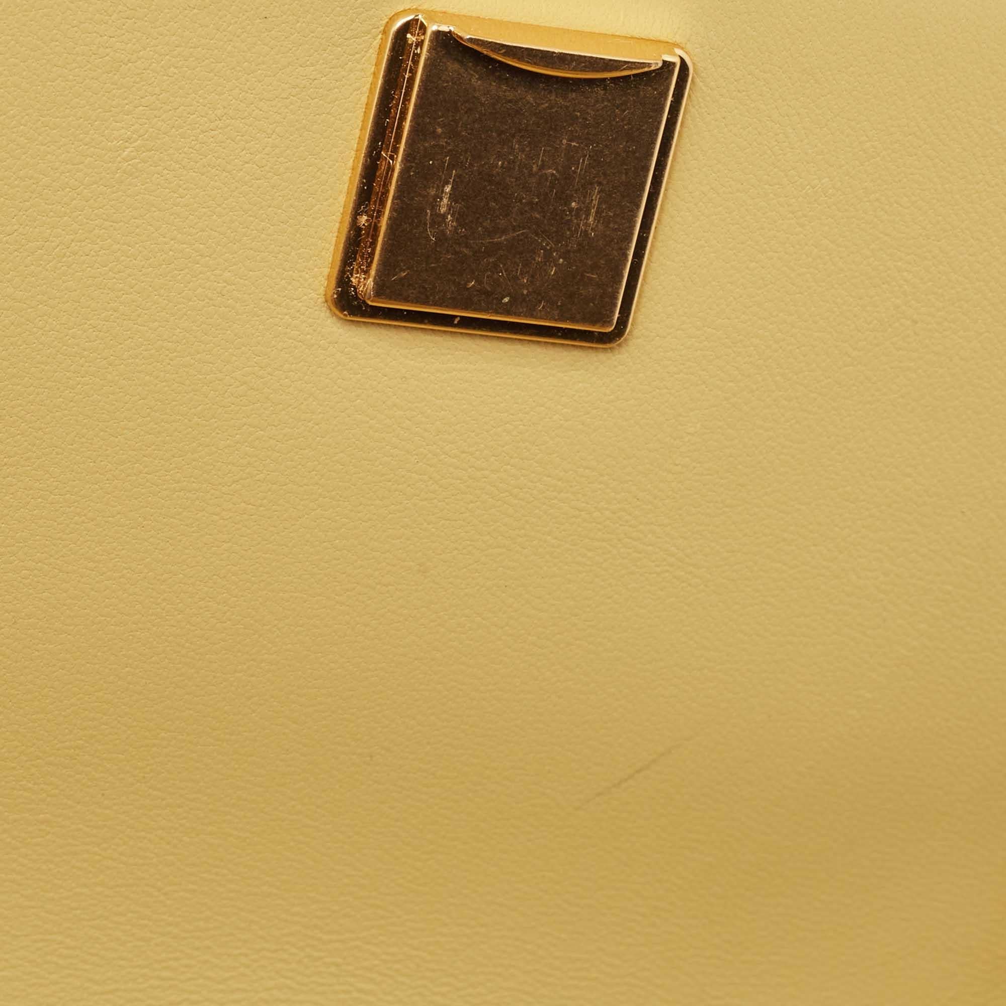 Tory Burch Yellow Leather Fleming Shoulder Bag For Sale 8