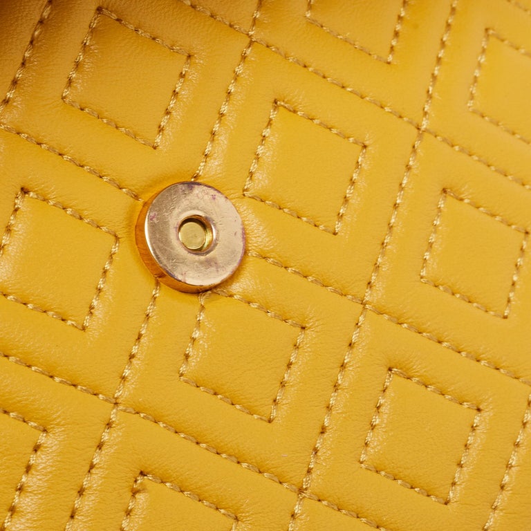 Tory Burch Yellow Leather Small Fleming Crossbody Bag For Sale at 1stDibs