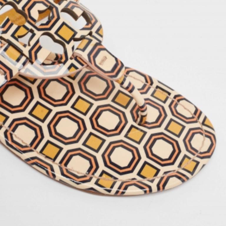 Tory Burch Yellow Patent Thong Flat Slides Size 39 For Sale 2