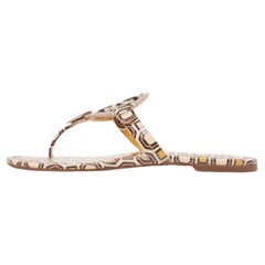 Tory Burch Yellow Patent Thong Flat Slides Size 39