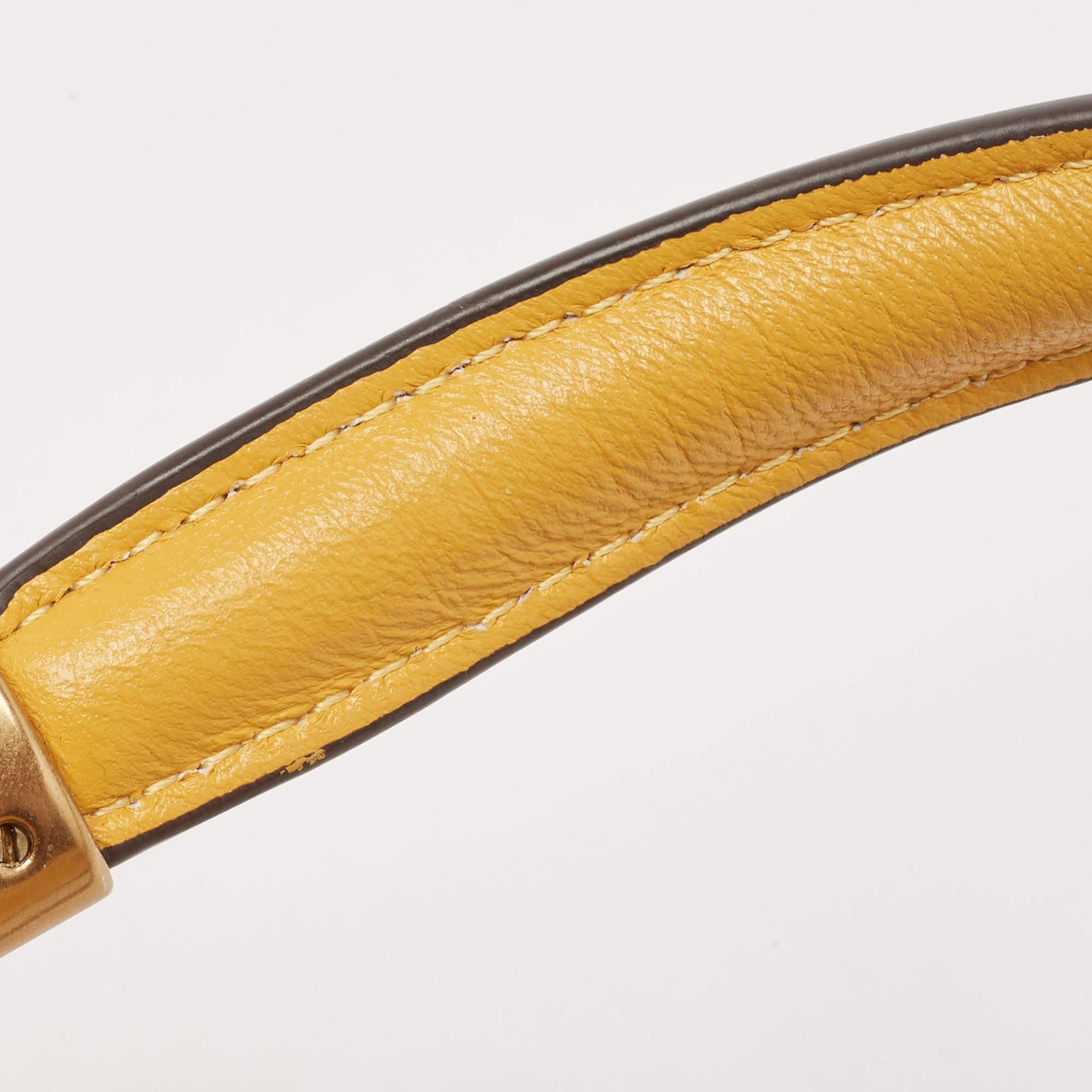 Tory Burch Yellow Quilted Leather Kira Top Handle Bag 4