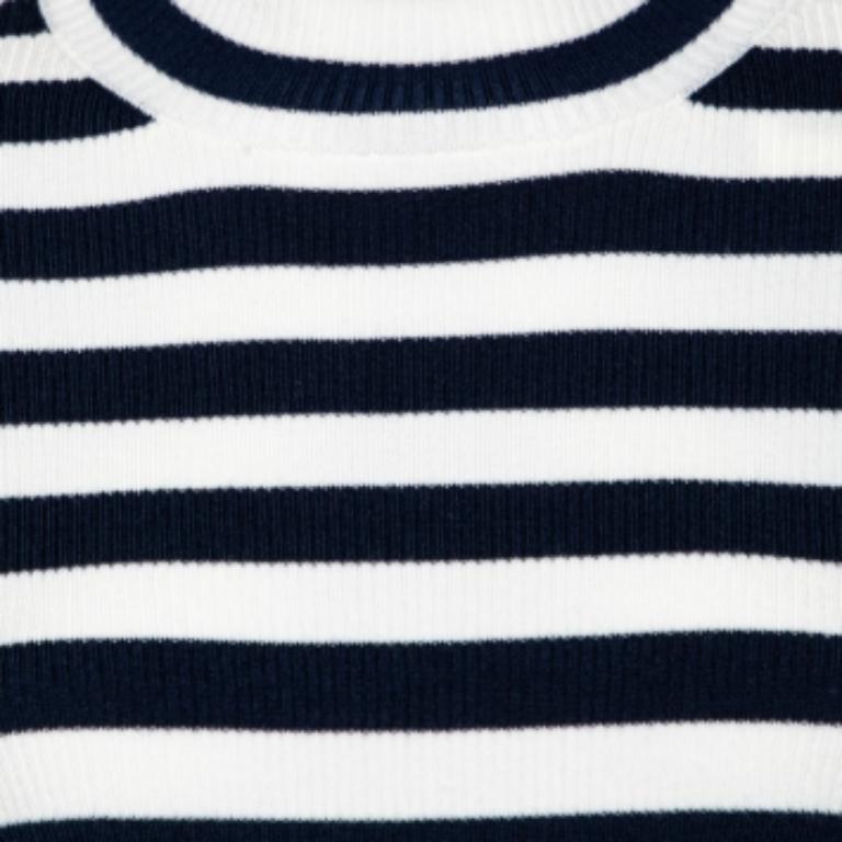 Tory Sport Marineblau-weiß gestreifter Langarmpullover aus Wolle M (Schwarz) im Angebot