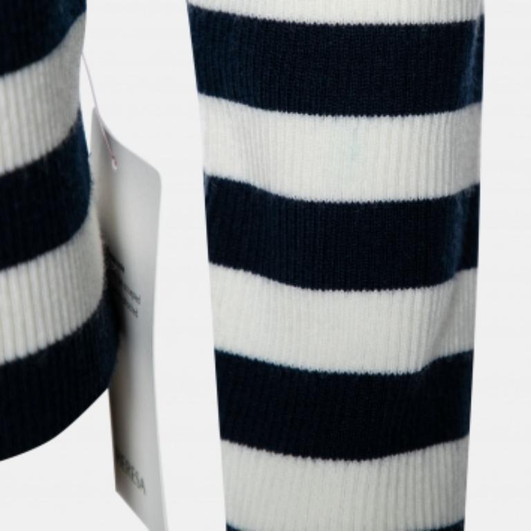 Tory Sport Marineblau-weiß gestreifter Langarmpullover aus Wolle M im Zustand „Gut“ im Angebot in Dubai, Al Qouz 2
