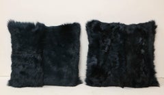 Toscana Long Hair Shearling Pillow in Deep Forest Color