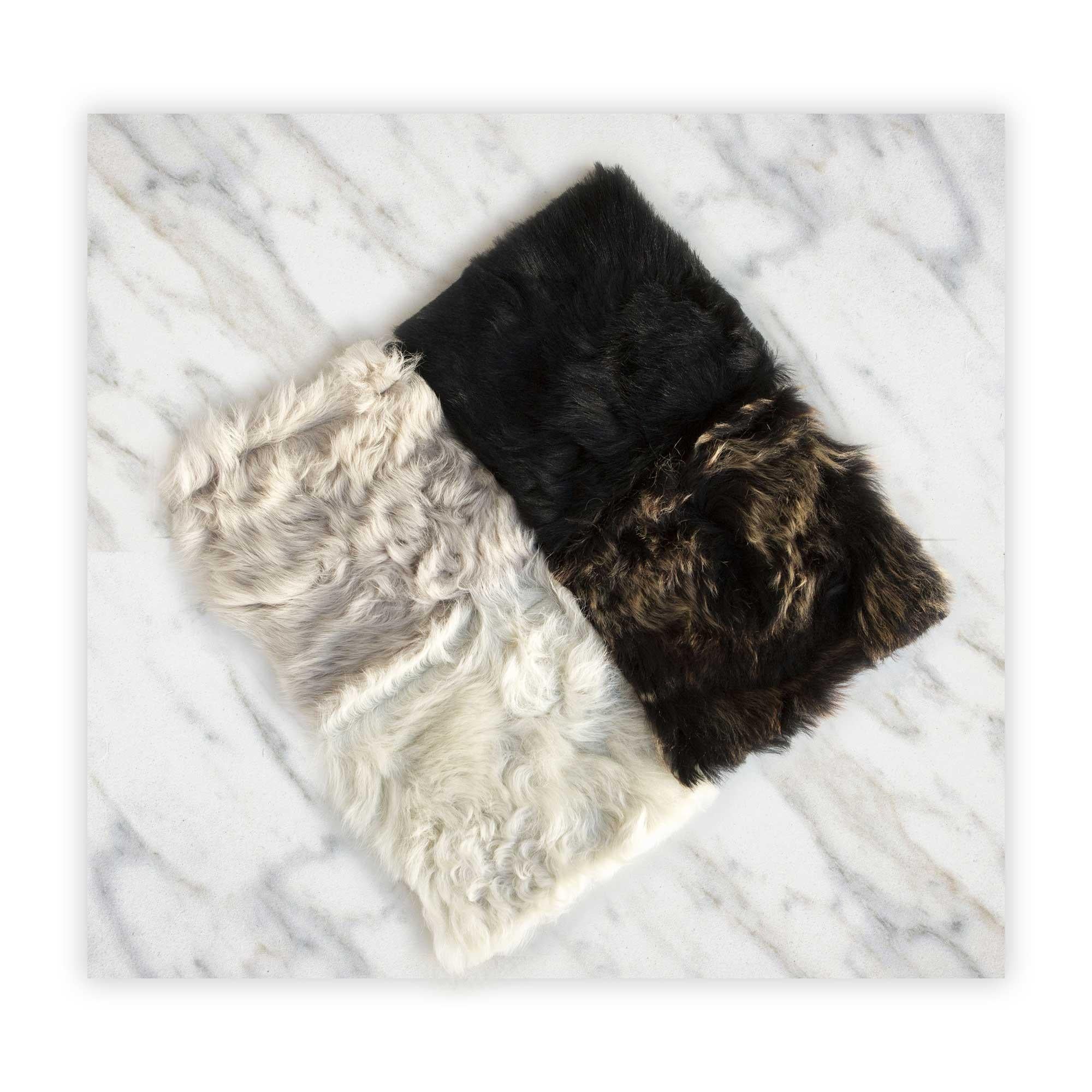 Toscana Sheepskin, Fur Snowball Pillow Black For Sale 1