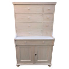 Vintage Toscana Sideboard, Antiqued White Colour, with 9 Drawers and Two Doors