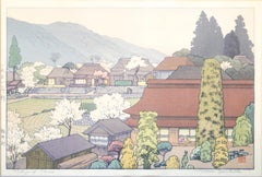 "Purple Farming" Japanese Woodblock Landscape Print