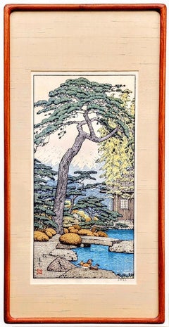 Pin du jardin amical, gravure sur bois japonaise
