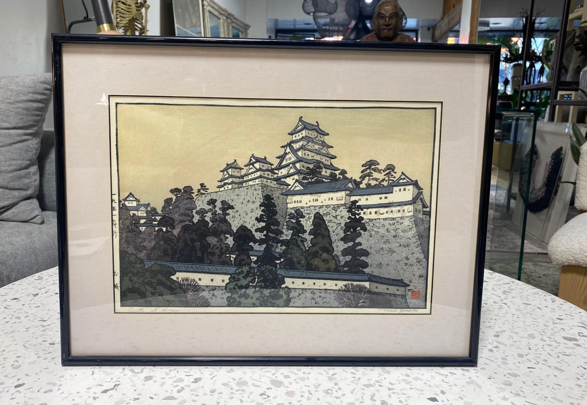 A truly wonderful, original woodblock print by Japanese Sosaku-Hanga artist Toshi Yoshida, son of famed master printmaker/artist Hiroshi Yoshida.  This work is titled 
