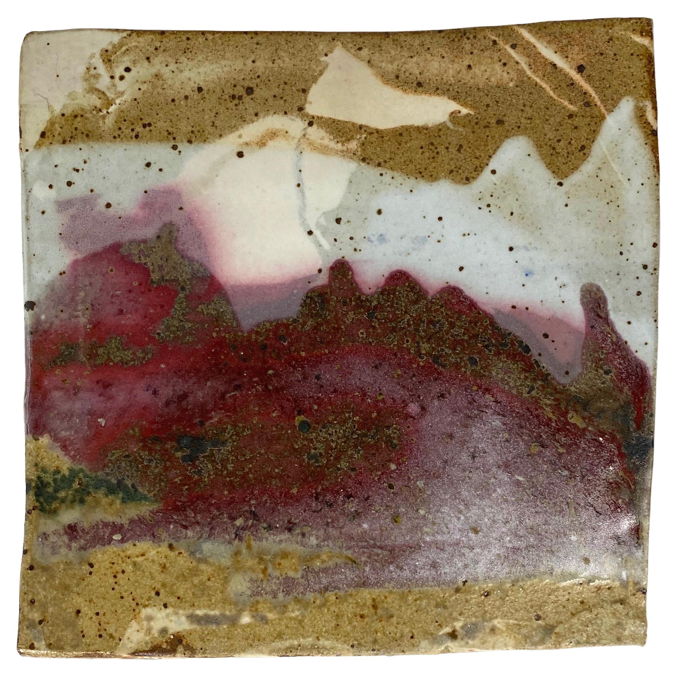 Toshiko Takaezu Ceramic Wall Hanging Tile For Sale