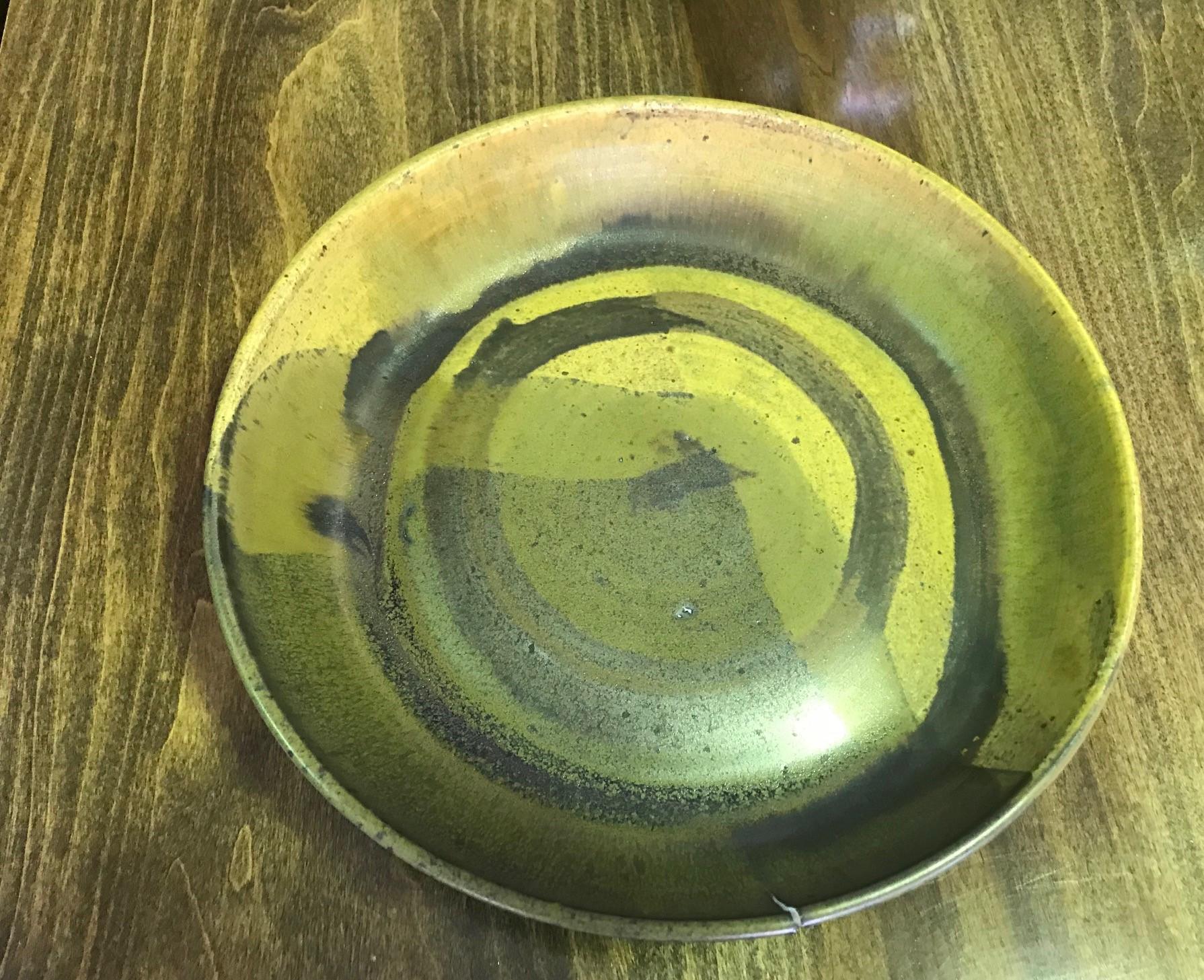 American Toshiko Takaezu Signed Mid-Century Modern Japanese Glazed Ceramic Pottery Bowl