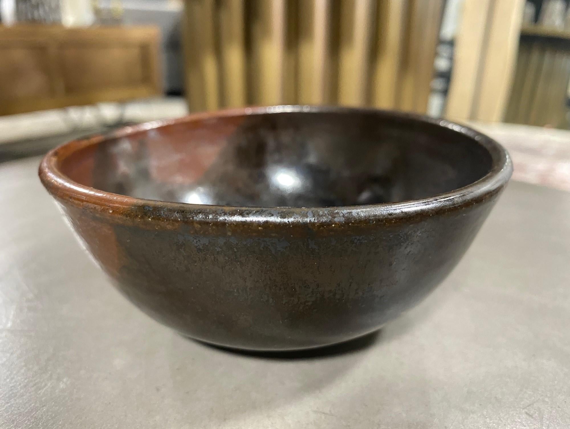 Earthenware Toshiko Takaezu Signed Mid-Century Modern Glazed Ceramic Pottery Chawan Tea Bowl