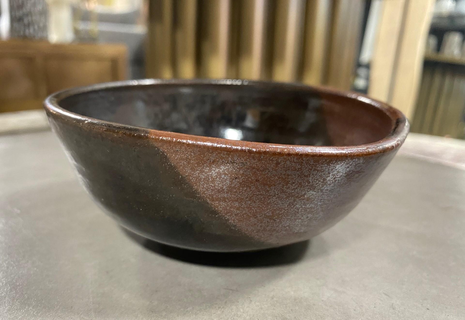 Toshiko Takaezu Signed Mid-Century Modern Glazed Ceramic Pottery Chawan Tea Bowl 3