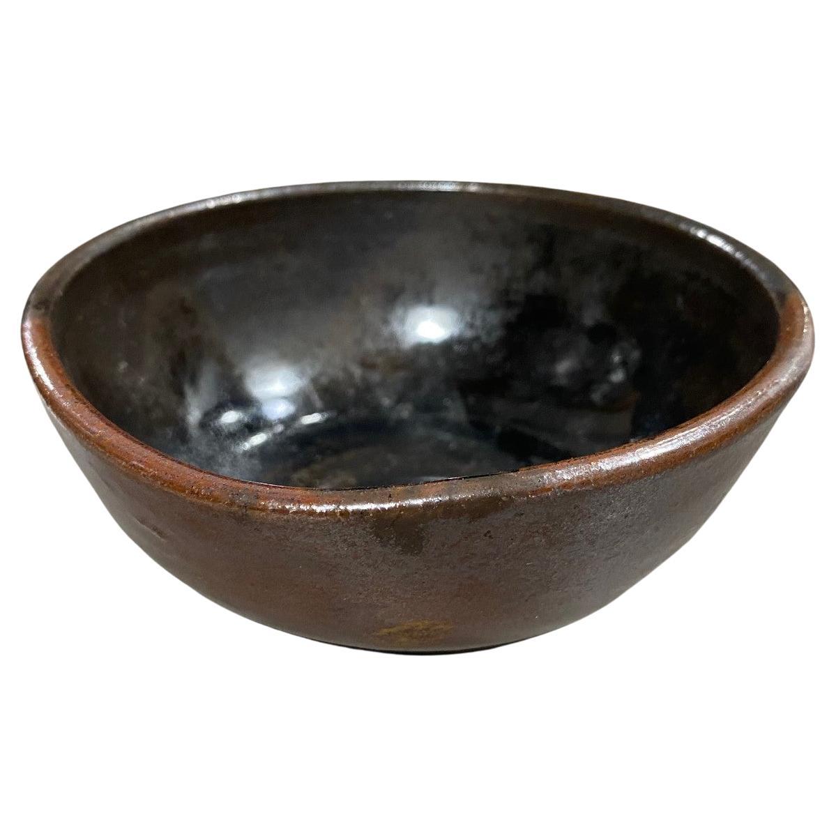 Toshiko Takaezu Signed Mid-Century Modern Glazed Ceramic Pottery Chawan Tea Bowl