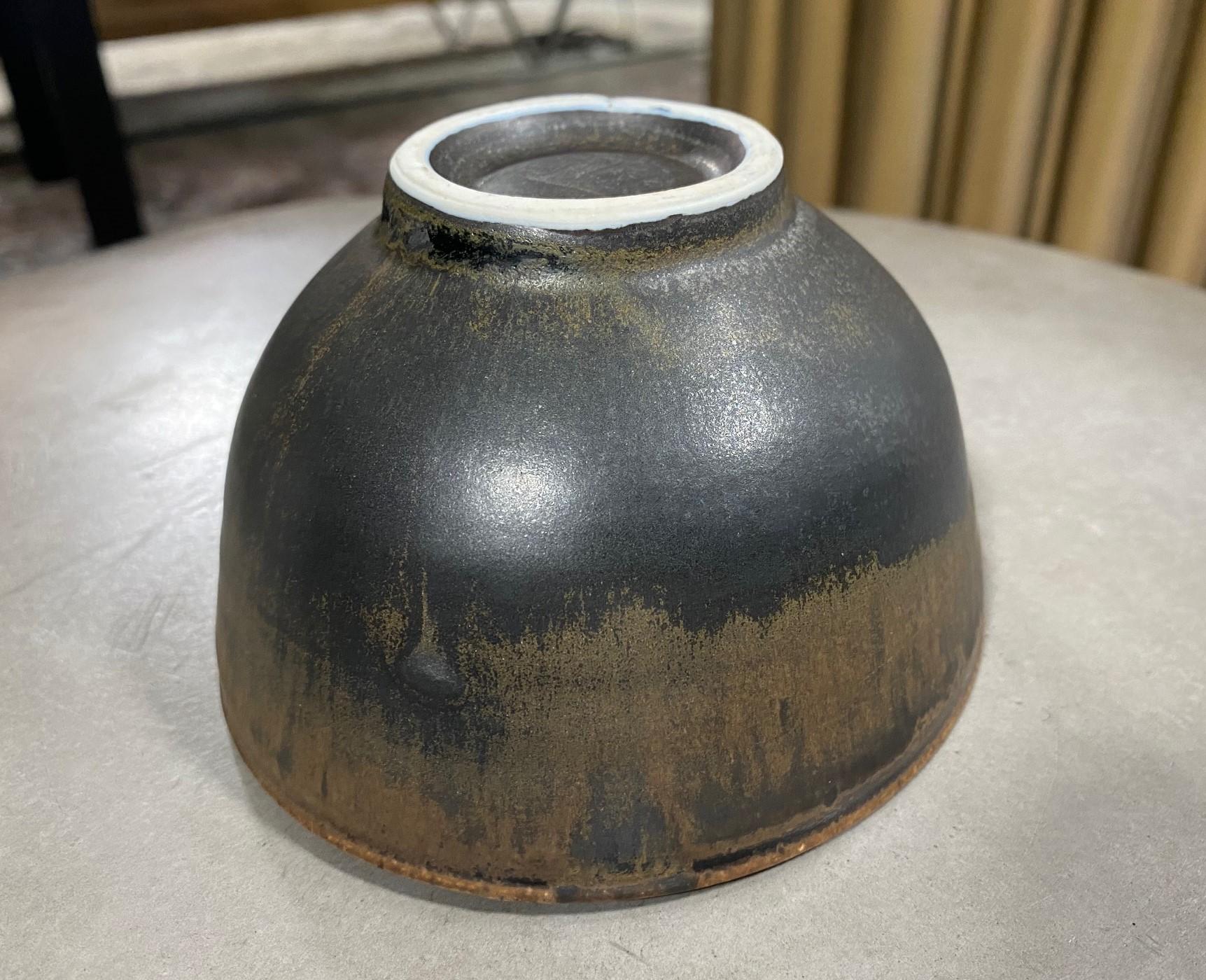 Toshiko Takaezu Signed Mid-Century Modern Glazed Ceramic Pottery Chawan Tea Bowl 6