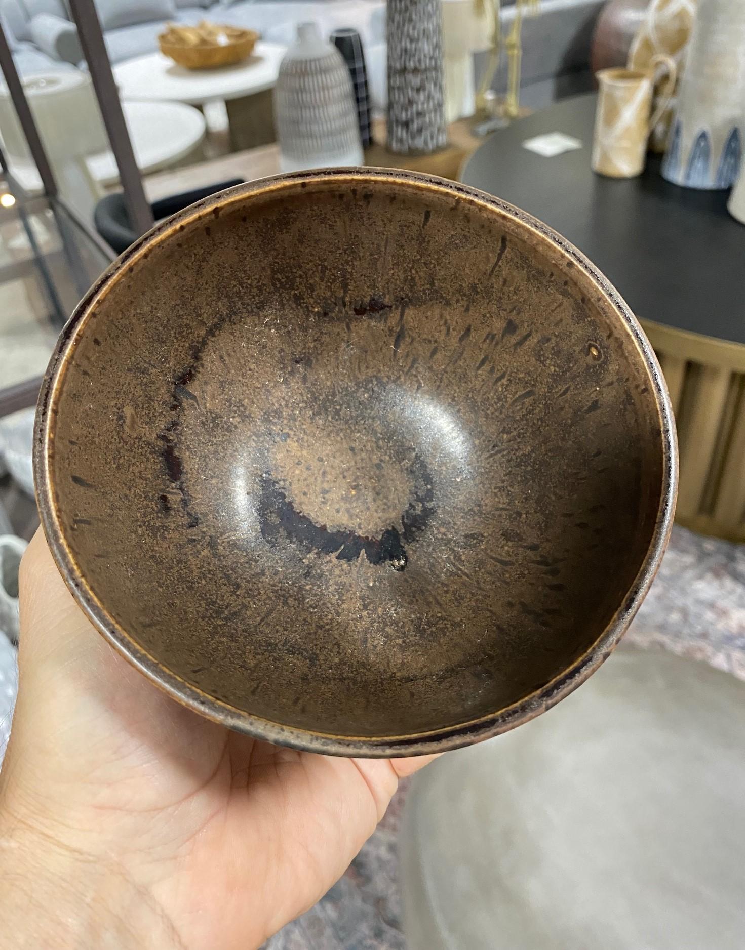 Toshiko Takaezu Signed Mid-Century Modern Glazed Ceramic Pottery Chawan Tea Bowl 7