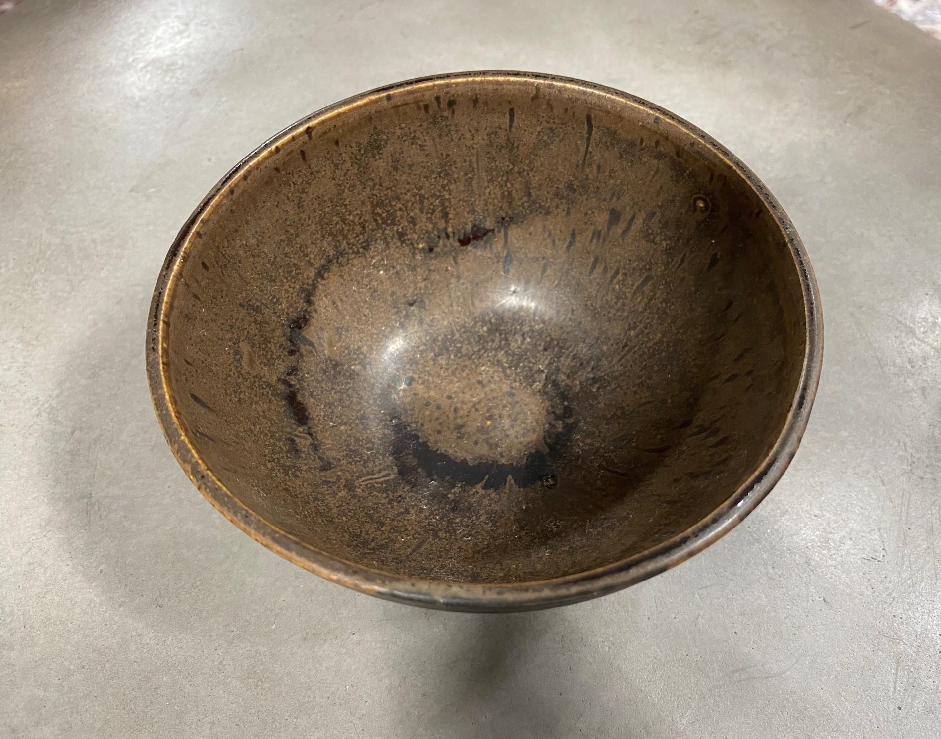 Toshiko Takaezu Signed Mid-Century Modern Glazed Ceramic Pottery Chawan Tea Bowl In Good Condition In Studio City, CA