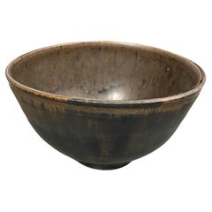 Toshiko Takaezu Signed Mid-Century Modern Glazed Ceramic Pottery Chawan Tea Bowl