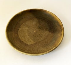 Toshiko Takaezu Stoneware Abstract Glazed Pottery Plate