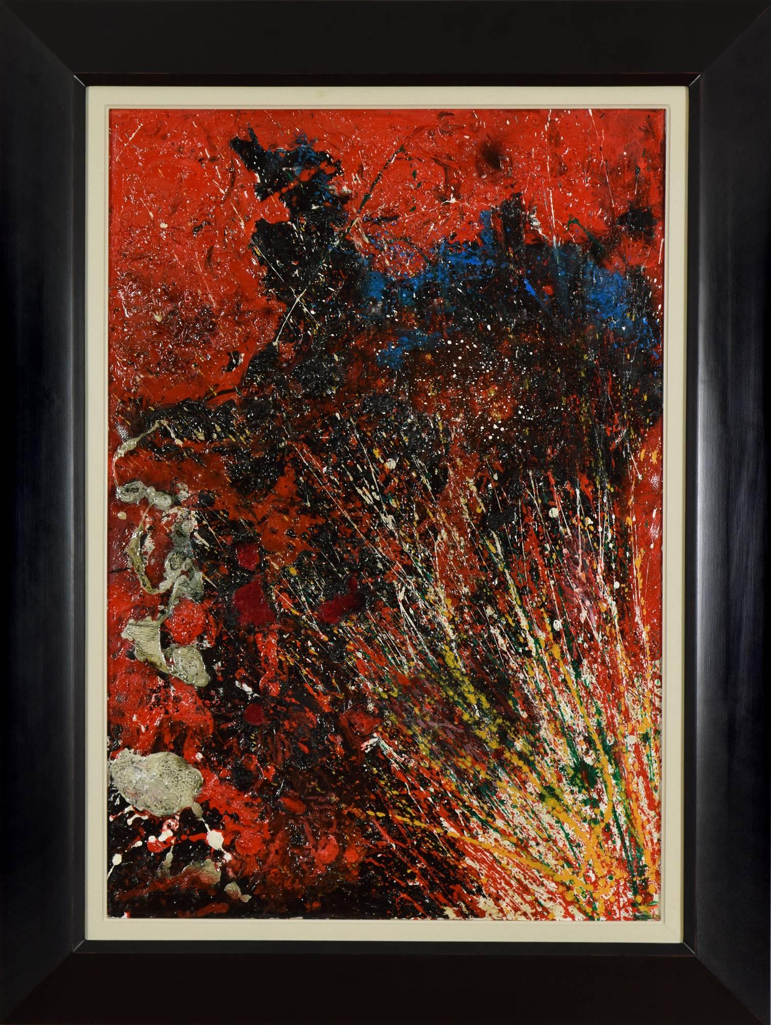 Composizione rossa di TOSHIMITSU ÏMAI - Contemporaneo, Astratto, Olio su tela - Painting di Toshimitsu Imai