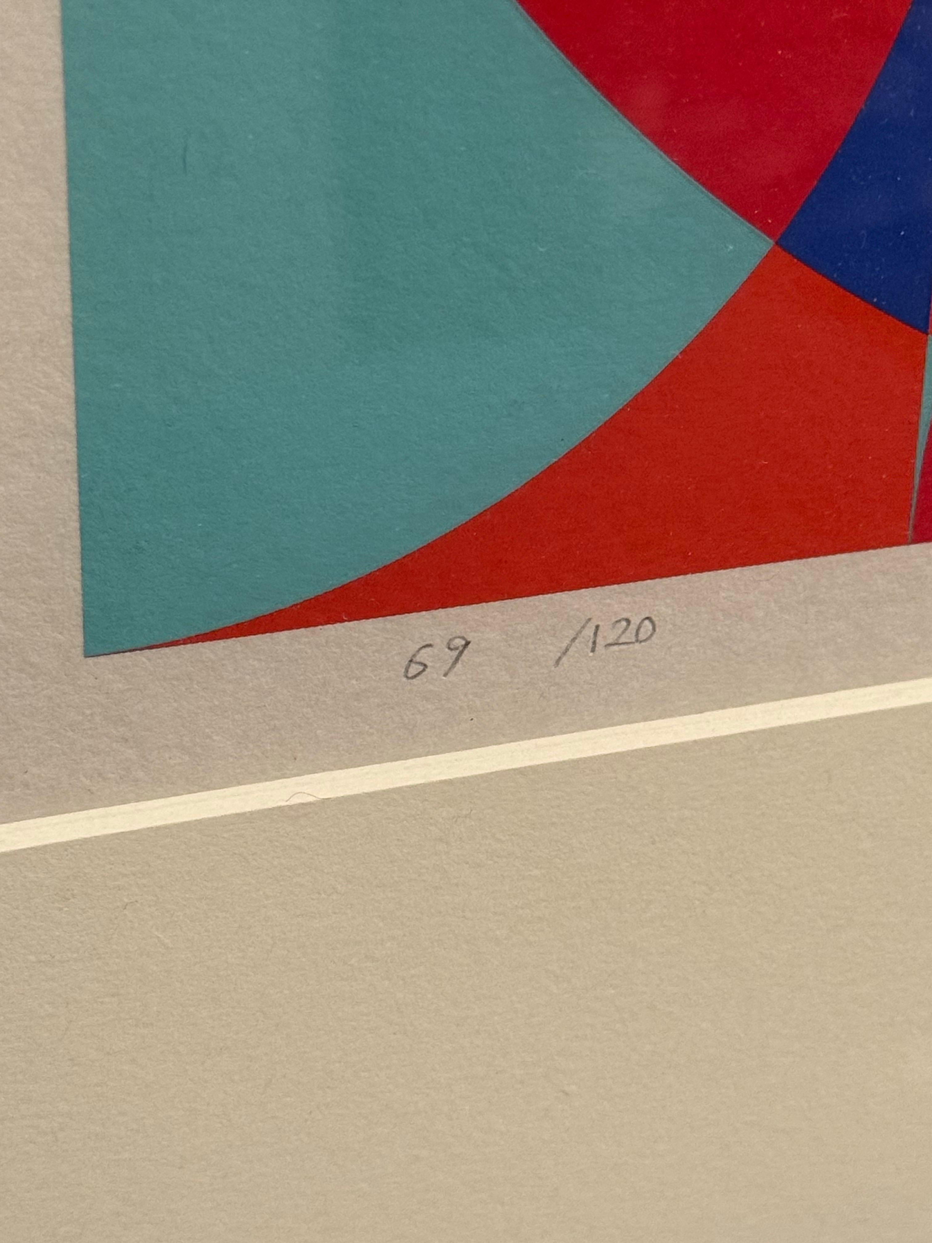 Plexiglass Toshinobu Onosato Geometric Abstract Silkscreen c1977 Japan For Sale