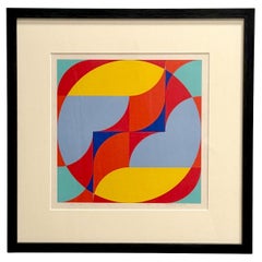 Toshinobu Onosato Geometric Abstract Silkscreen c1977 Japan