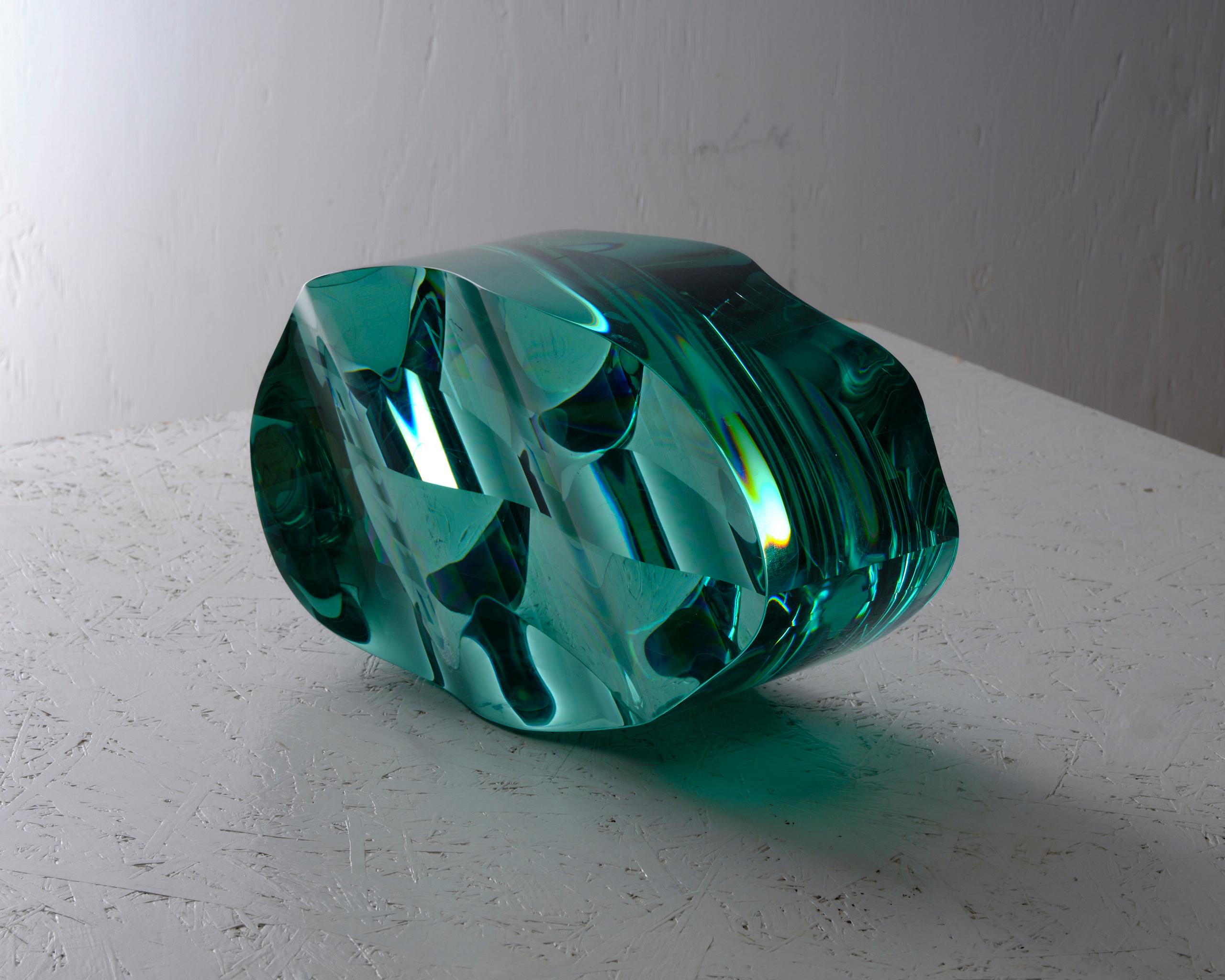F.230101 is a glass sculpture by Japanese contemporary artist Toshio Iezumi, dimensions are 18 cm × 30 cm × 13 cm (7.1 × 11.8 × 5.1 in). 
The sculpture is signed and numbered, it is part of a limited edition of 5 editions and 4 artist's proofs and