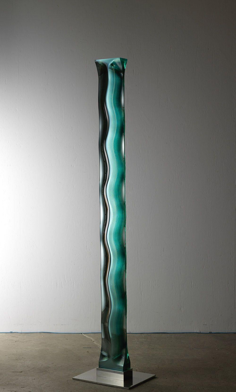 M.080704 by Toshio Iezumi - Glass, Vertical abstract sculpture, column / totem