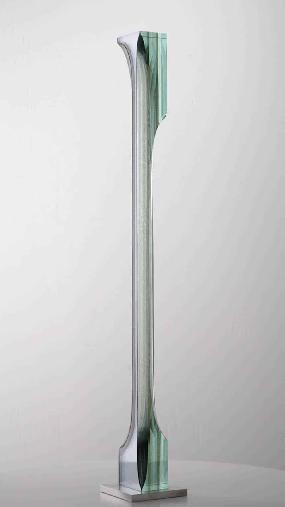M.140801 by Toshio Iezumi - Contemporary glass sculpture, green, abstract For Sale 1