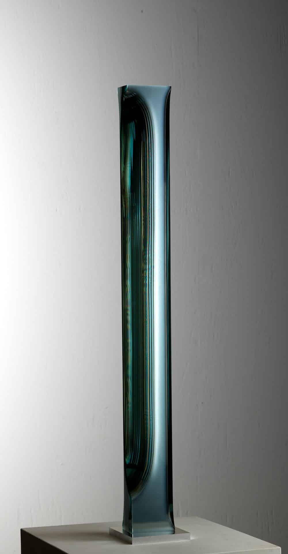 M.140801 by Toshio Iezumi - Contemporary glass sculpture, green, abstract For Sale 3