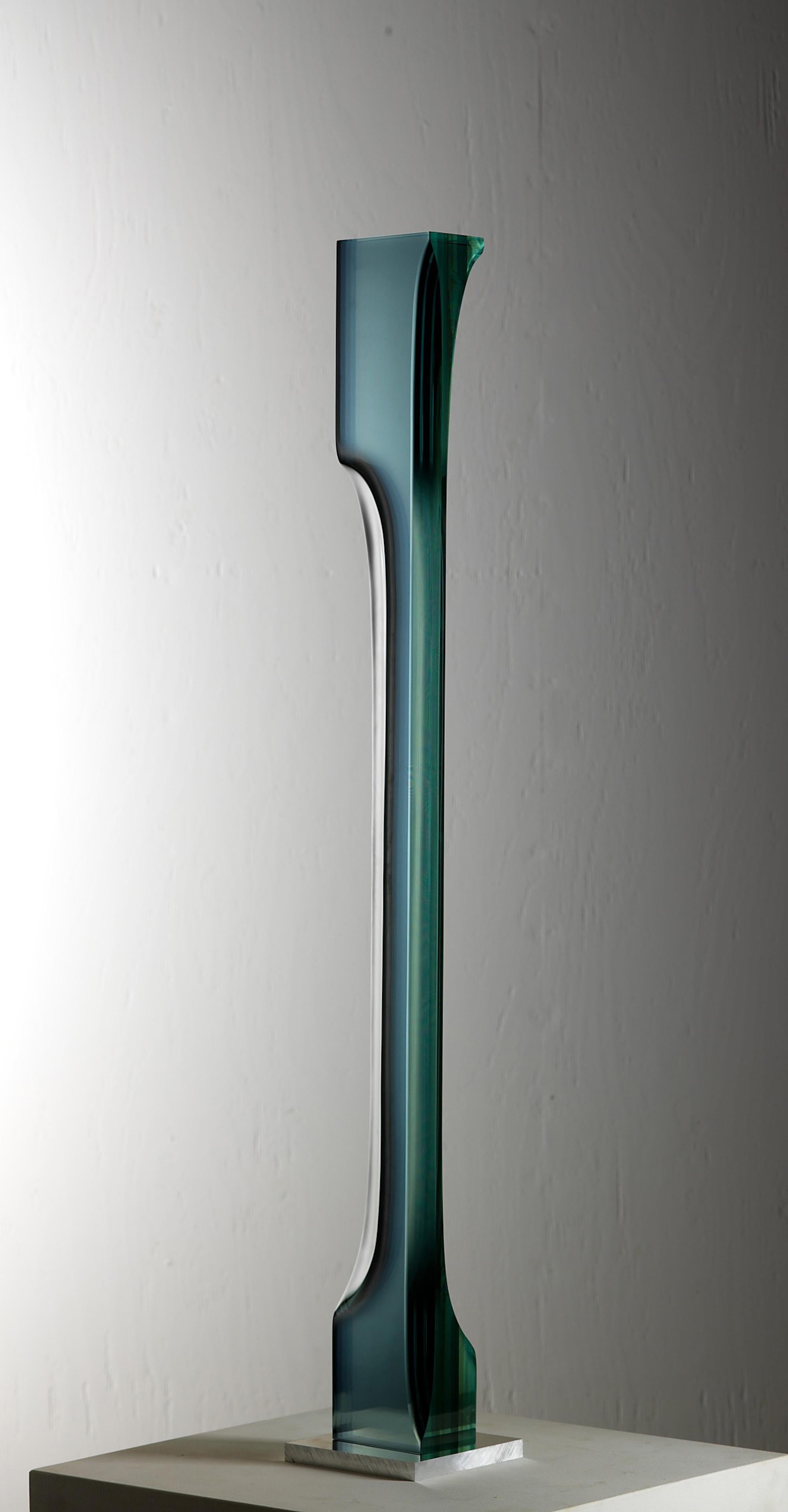 M.140801 is a glass sculpture by Japanese contemporary artist Toshio Iezumi, dimensions are 100 × 10.5 × 7 cm (39.4 × 4.1 × 2.8 in). 
The sculpture is signed and numbered, it is part of a limited edition of 5 editions and comes with a certificate of