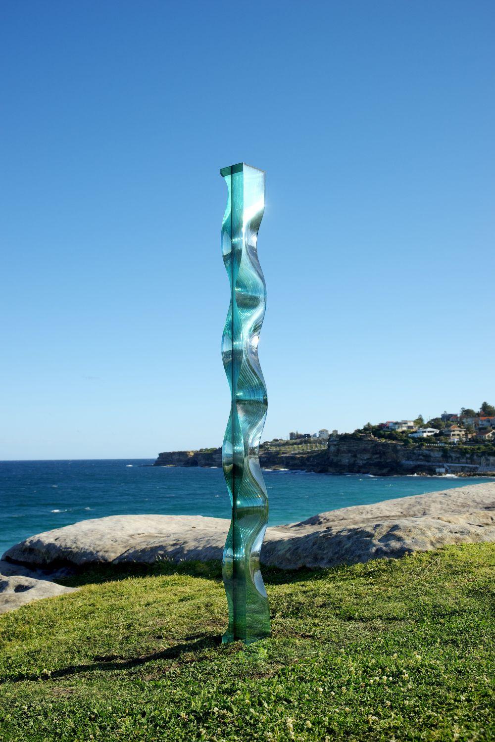 M.151201 by Toshio Iezumi -  Abstract glass sculpture, 6 ft. 10" high