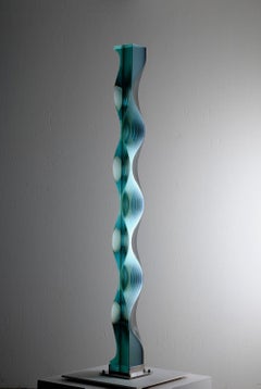 M.151201 by Toshio Iezumi - Glass, Vertical abstract sculpture, 82-inch high